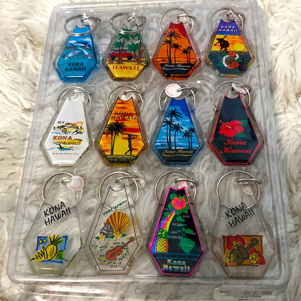 Rare Collectors Set Kona Hawaii Keychains Sealed!